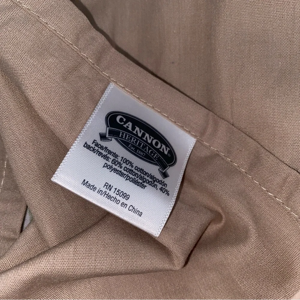 Cannon Vintage Euro Sham Pillowcase Set (2) Green‎ Tan Floral NEW Deadstock